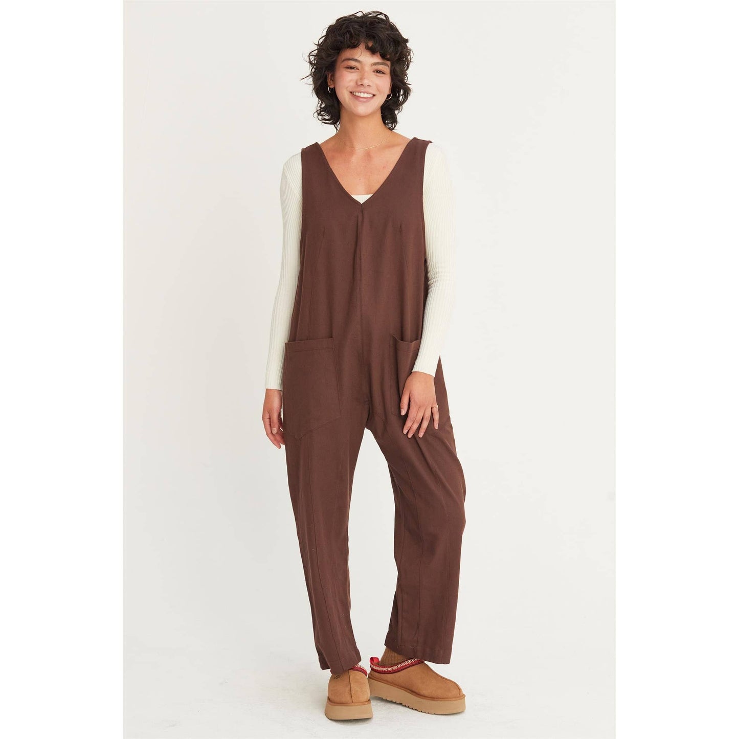 Relaxed Jumpsuit: Brown