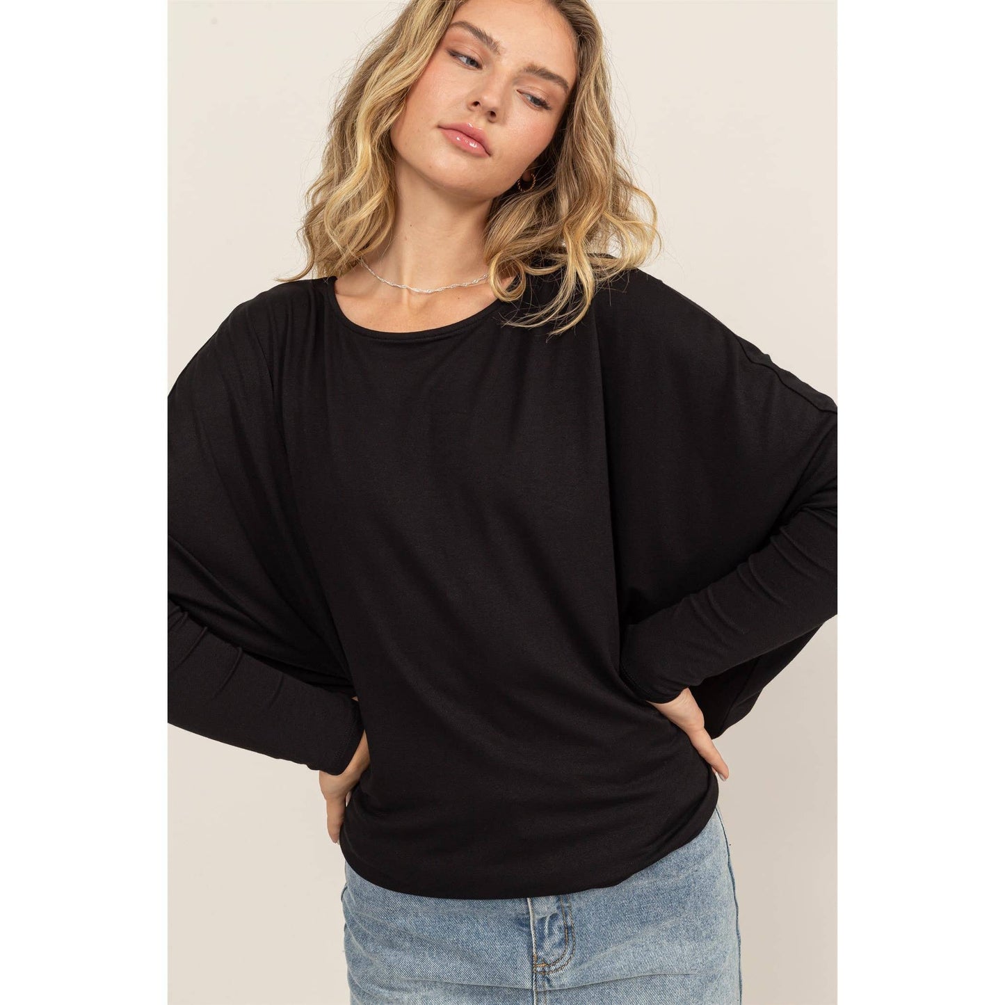 Dolman Long Sleeve: Black