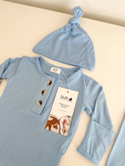 Top & Bottom Baby Outfit: Blue