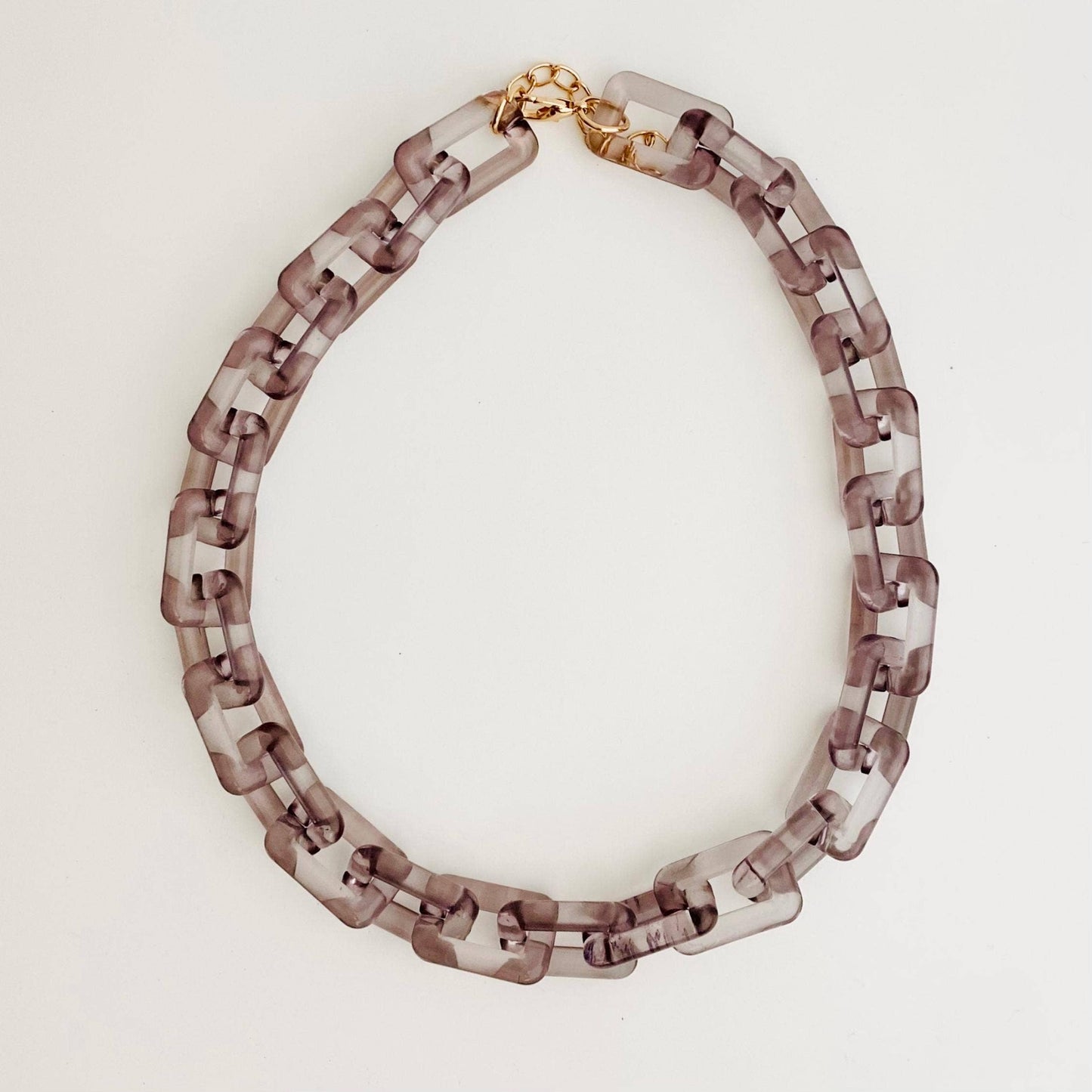 Chunky Chain Square Link Necklace | Boho Acrylic Jewelry: 2 colors