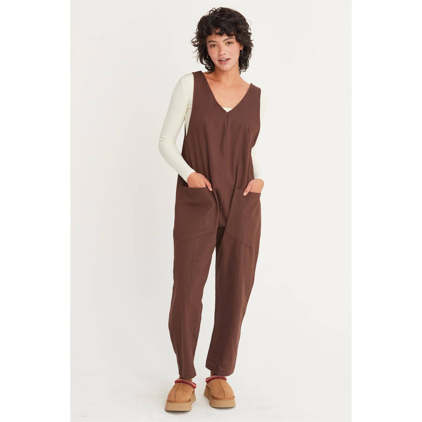 Relaxed Jumpsuit: Brown