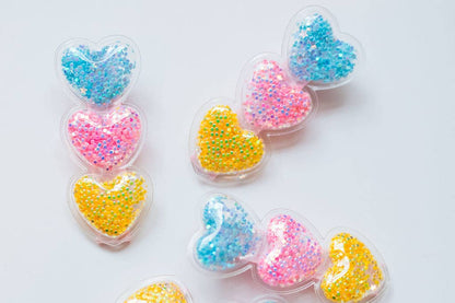 Shaker Hair Clip Set - Pastel Heart