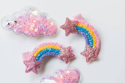 Shaker Hair Clip Set - Rainbow