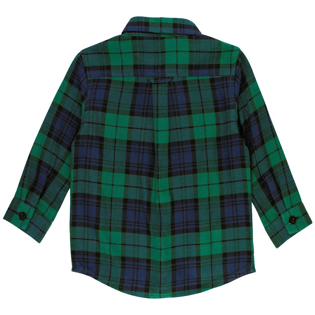 Hunter Plaid Flannel Long Sleeve Button Down Shirt