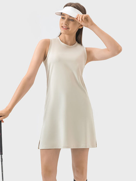 Round Neck Sleeveless Active Dress {5 colors}