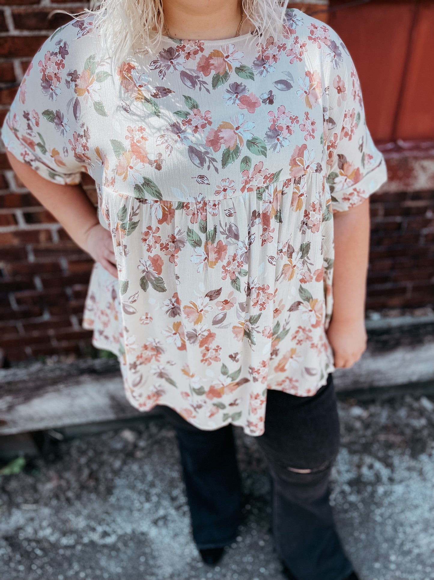 Bonnie Floral Babydoll Top {Plus}