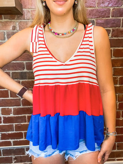 Color Block Tiered Tank