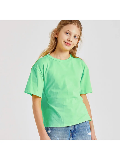 Kids Open Back Knit Top: Neon Green