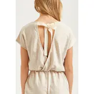 Tied Open Back French Terry Romper