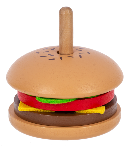 Wooden Burger Stacking Game
