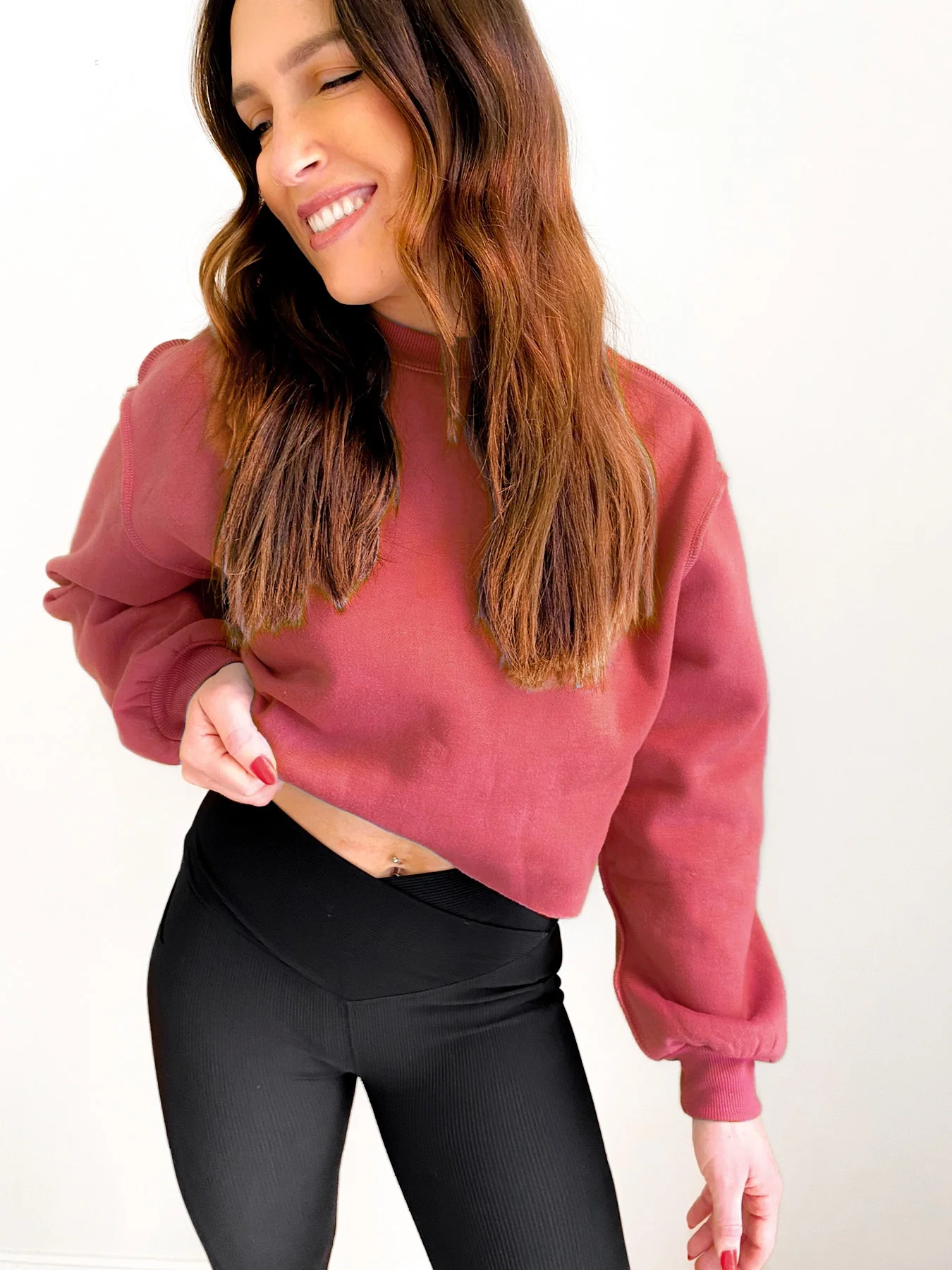 Izzy Inside-Out Cropped Sweatshirt: Leisure Line