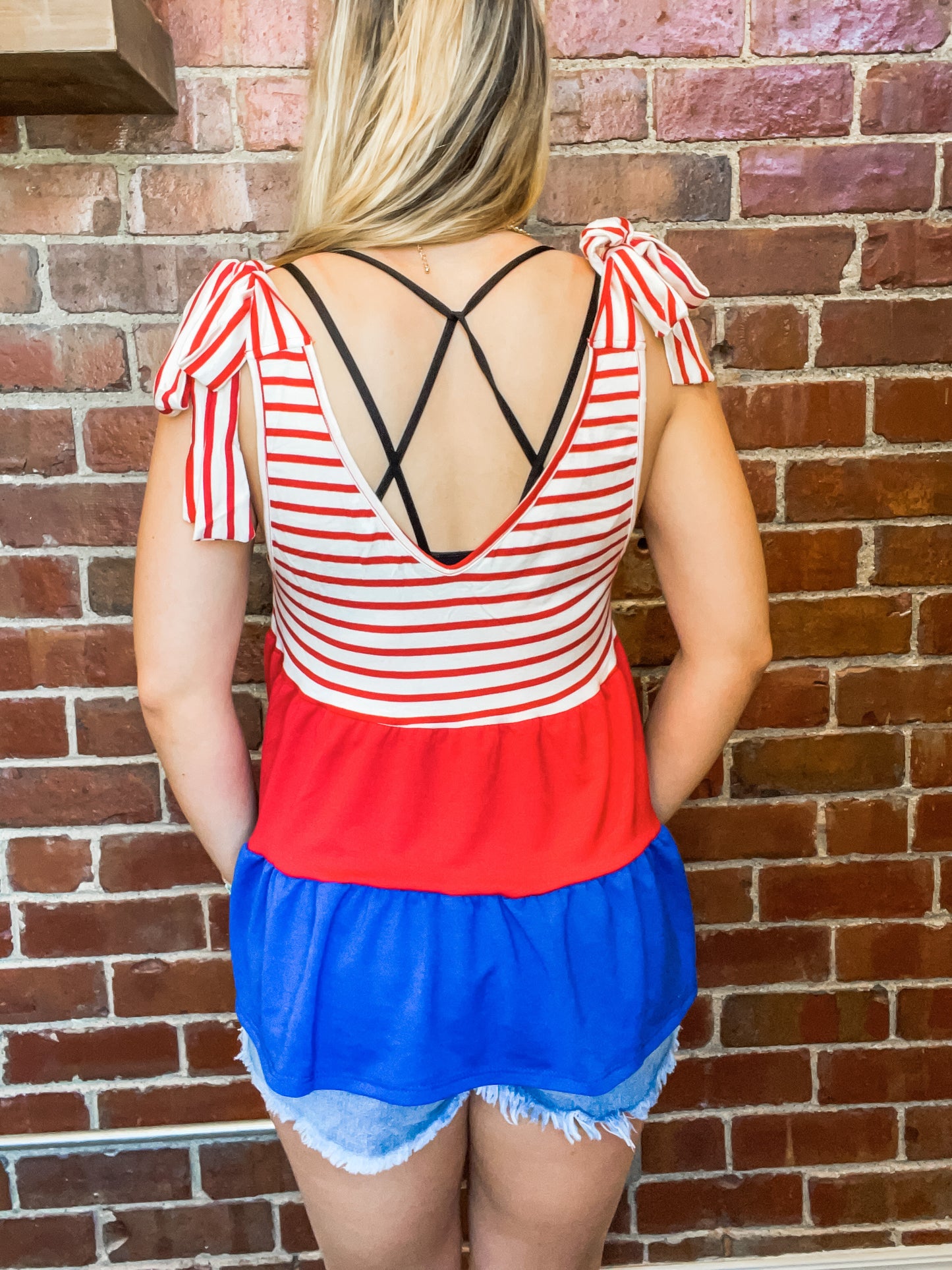 Color Block Tiered Tank