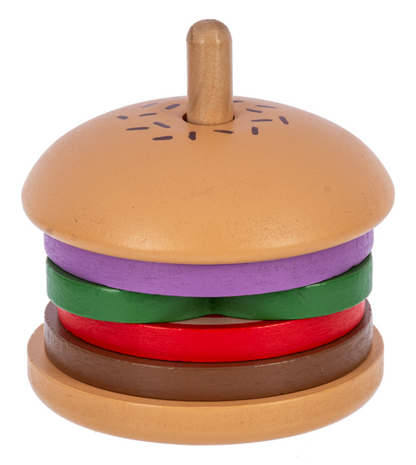 Wooden Burger Stacking Game