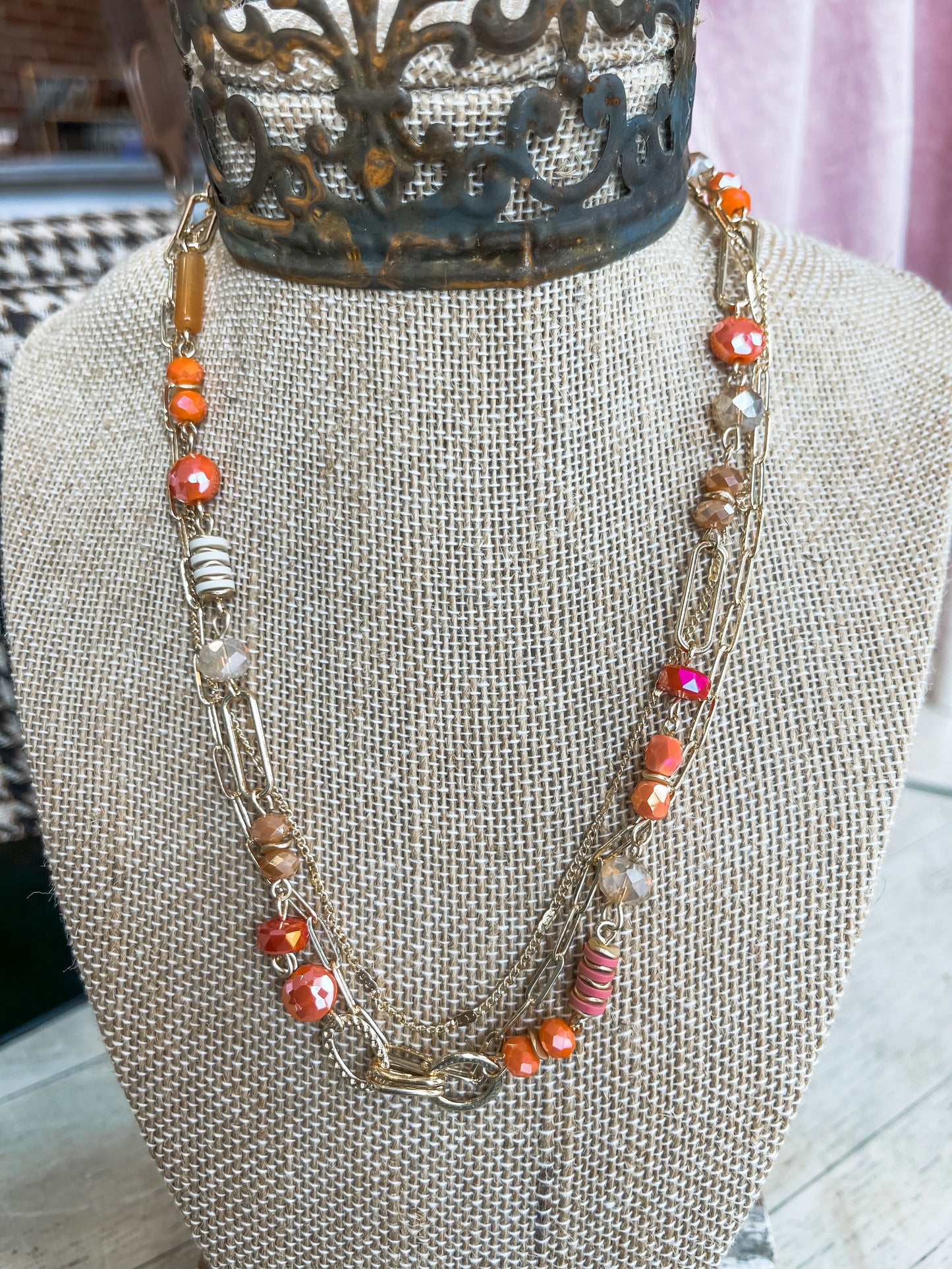 Coral Mutli-Stand Necklace