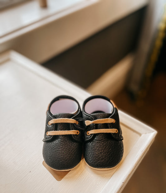 Hard Sole Baby Shoes: Black