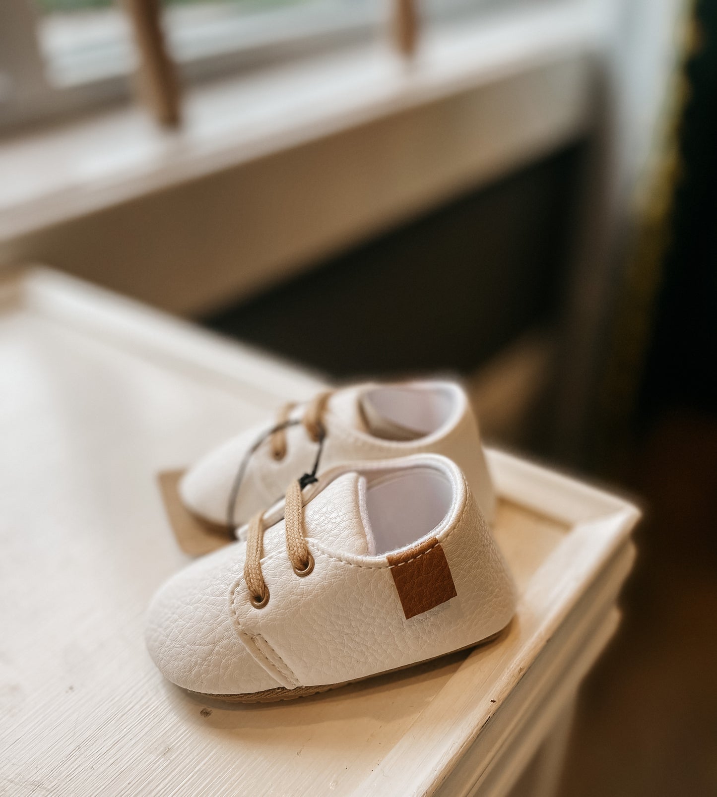 Hard Sole Baby Shoes: Off White