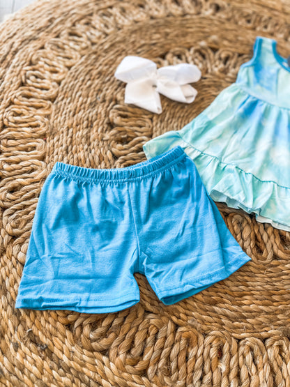 Ocean Tie-Dye Shorts Set