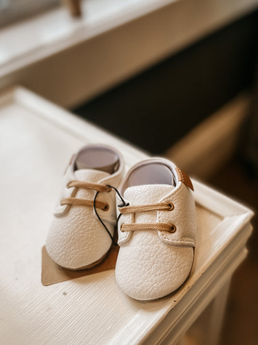 Hard Sole Baby Shoes: Off White