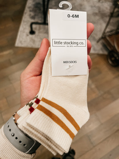 Vanilla Striped Midi Sock 3-pack
