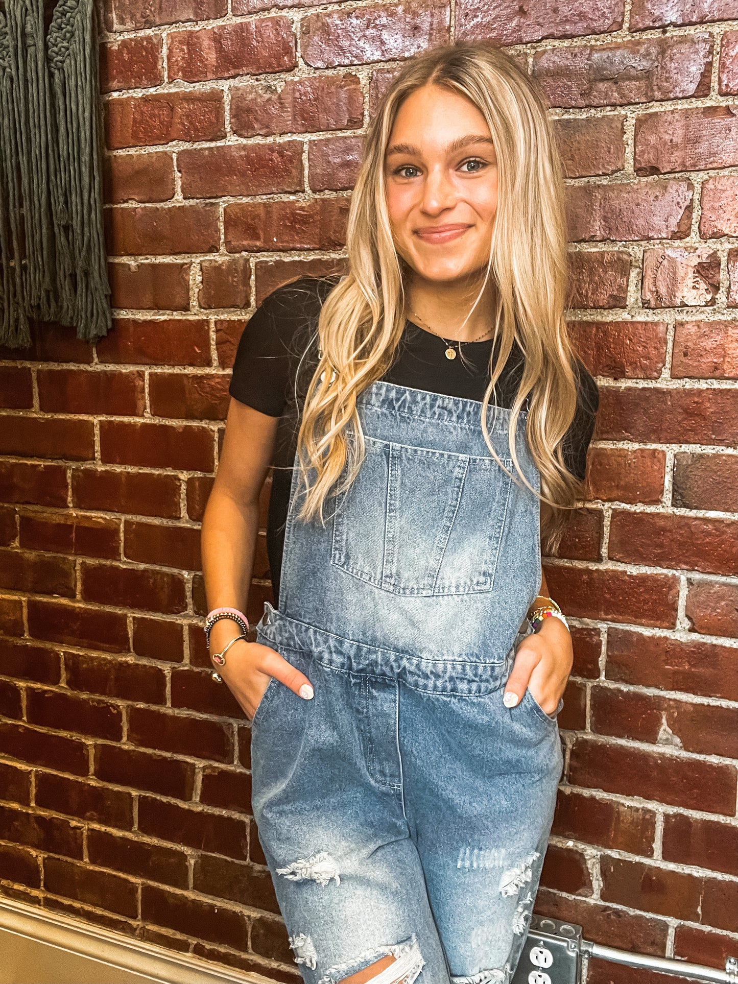 The Molly Distressed Denim Overalls